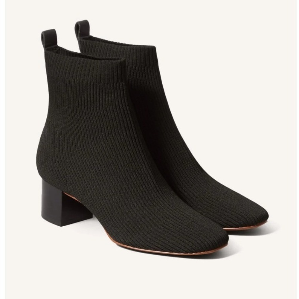 Everlane Black Glove Boot Block Heel Ankle Boots Square Toe Size 9.5 - Picture 2 of 15